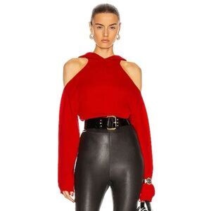 RTA Juno 100% Cashmere Hoodie - Red - Size Small